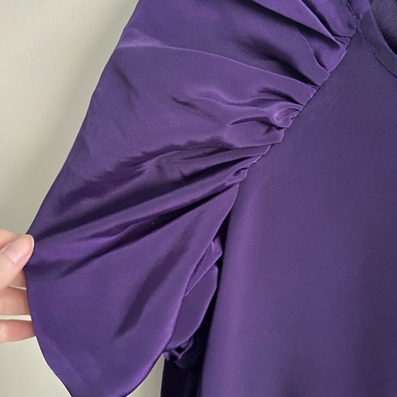 Plum ASOS Ruffle Sleeve Blouse - Picture 3 of 4